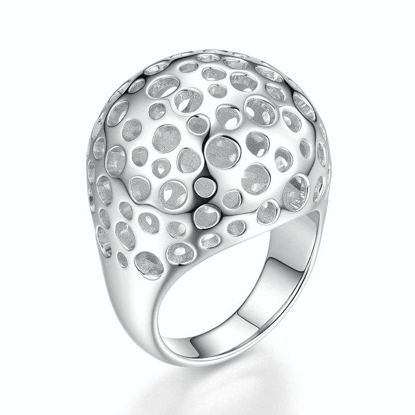 Full Dome Embossed Dotted Texture Ring