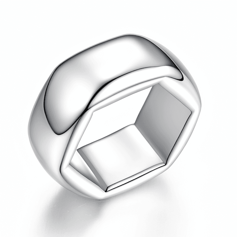 Dome Square Hollow Cutout Statement Ring