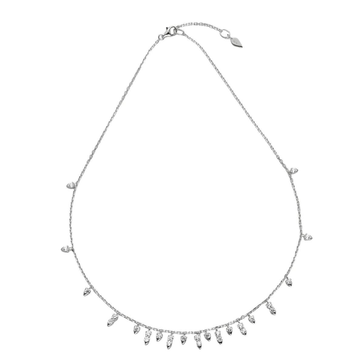 Pave Droplets CZ Fringe Choker Necklace