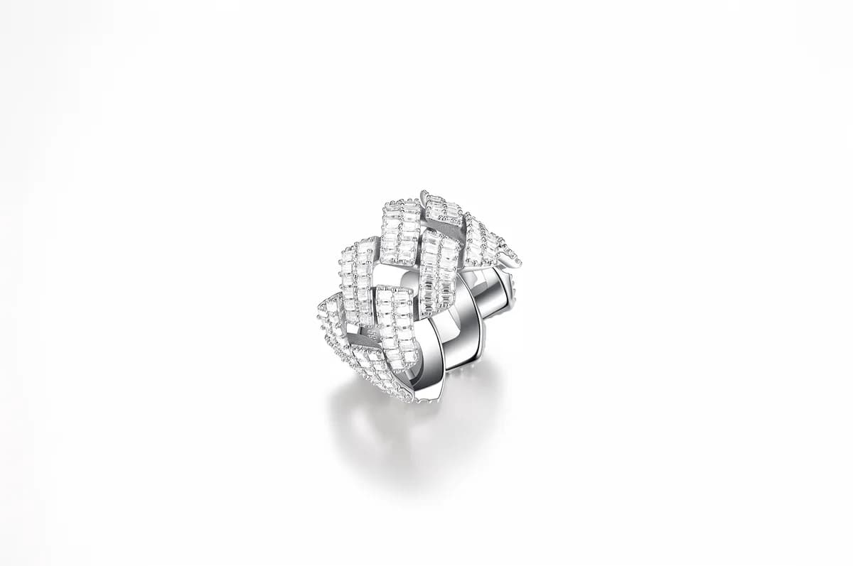 Men's Hip Hop All Baguette Full Moissanite 925 Sterling Silver Cuban Ring