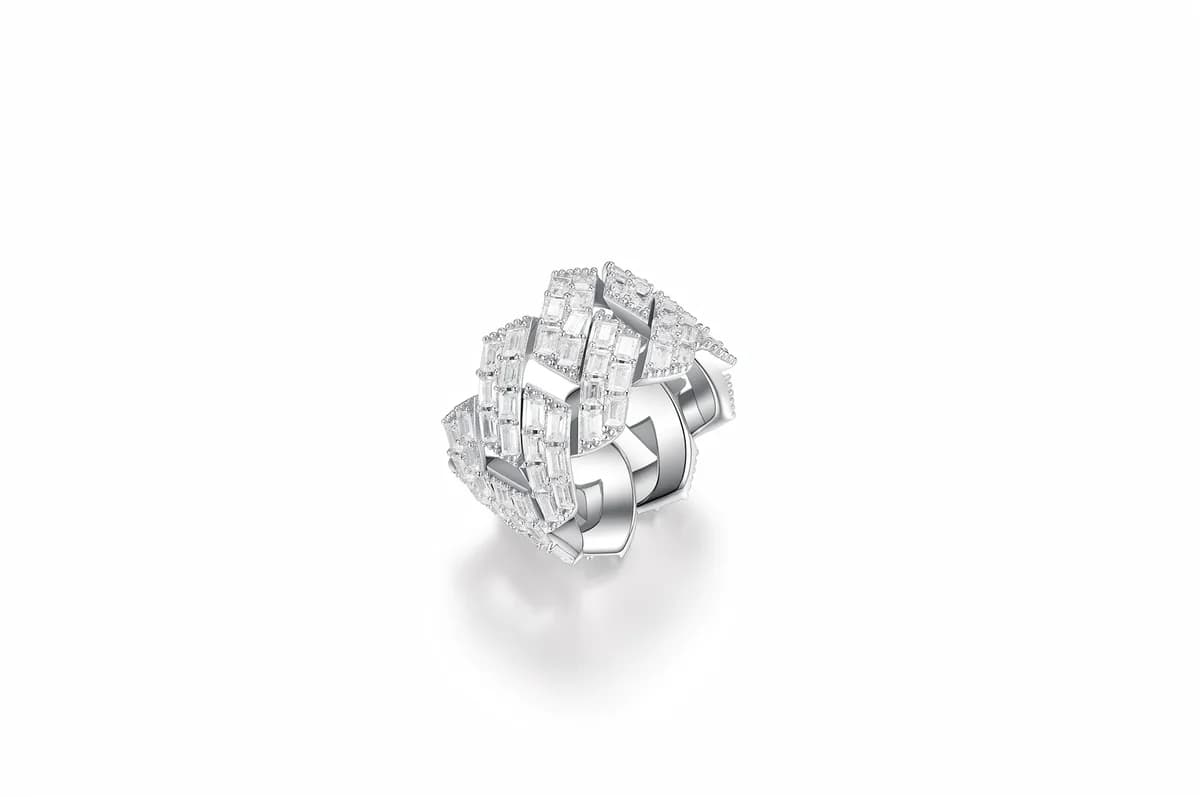Men's Hip Hop All Baguette Full Moissanite 925 Sterling Silver Cuban Ring