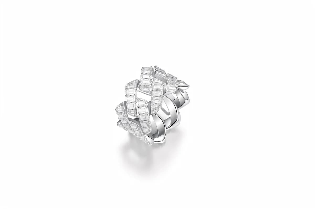 Men's Hip Hop Minimalist Baguette Paved Moissanite 925 Sterling Silver Cuban Ring
