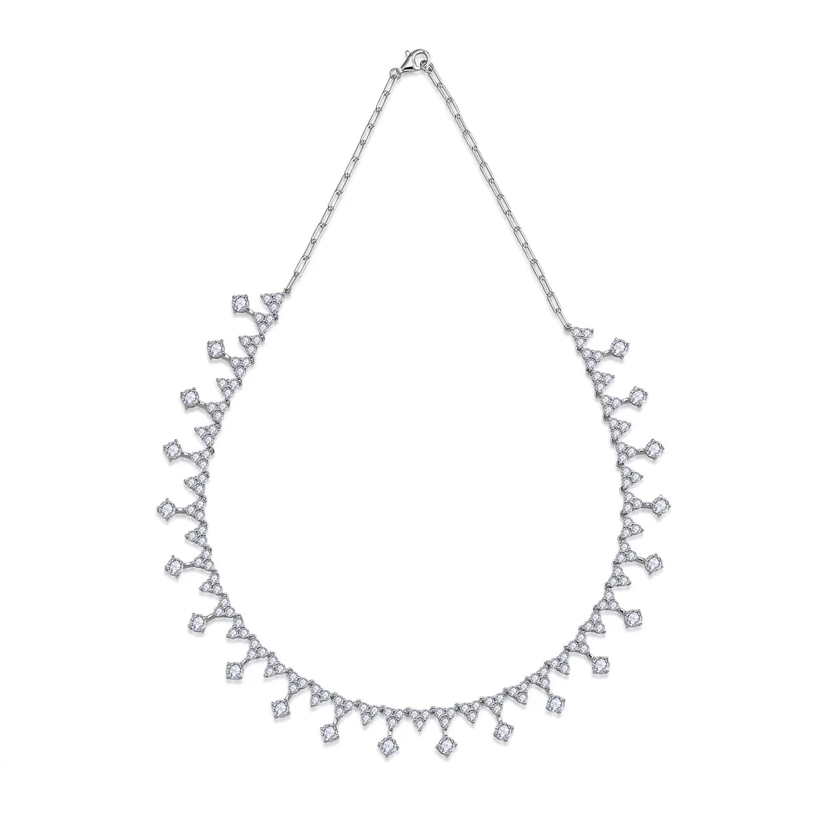 Princess Cut Zircon Cascading Tiered Necklace
